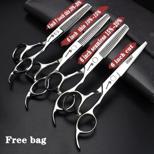 Professional hairdresser barber hairdresser haircut thinning set 6 inch hair scissors cut and thin Anti-slip and wear-resistant