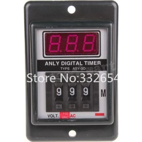 AC 220V Power on Delay Timer Time Relay 1-999 Minute 8 Pins ASY-3D