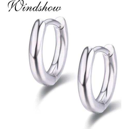 Cute 925 Sterling Silver Cylinder Circles Small Loop Huggie Hoop Earrings For Women Jewelry Kids Baby Toddler Girls Arose Aretes
