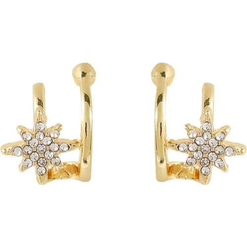New Earrings Fashion Jewelry Simple Six Star Crystal Earrings Wholesale Pendientes Kolczyki Aretes De Mujer Earrings For Women