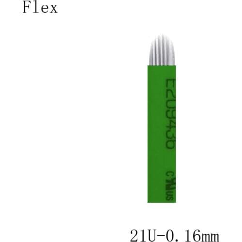 Sterile Microblading Needles 0.16mm 21U Flexible Hair Strokes Tattoo Pen Blades Permanent Makeup Needles Pins Microblade