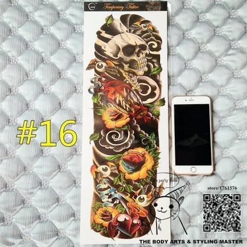 SHNAPIGN "The Inferno" Full Sleeve Arm Temporary Body Art, 48*17cm Flash Tattoo Stickers, Waterproof Sex Products Henna Tatoo