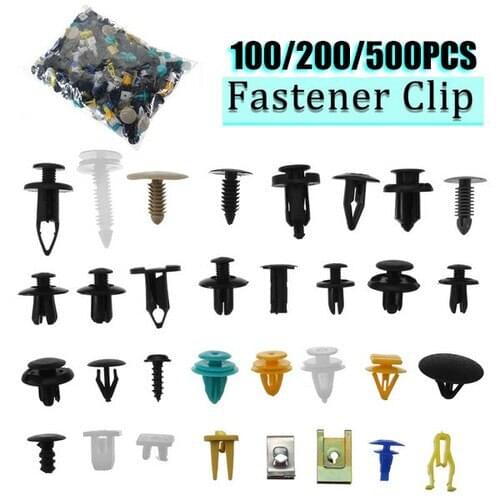 100 or 50PCS Mixed Auto Fastener Vehicle Car Bumper Clips Retainer Fastener Rivet Door Panel Fender Liner Universal Fit All Car