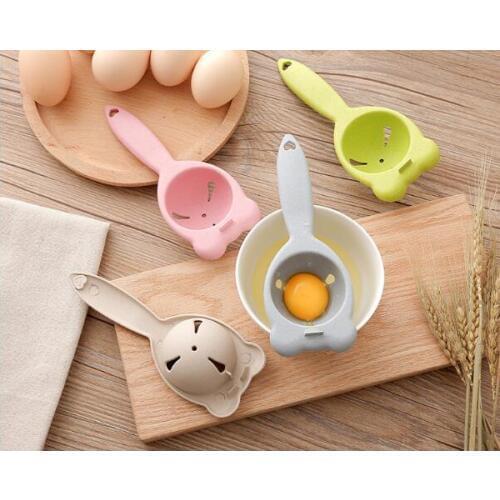 1PC 17.5x6.5cm Cute Wheat Straw Plastic Egg Separator White Yolk Sifting Home Kitchen Chef Dining Cooking Gadget OK 0877