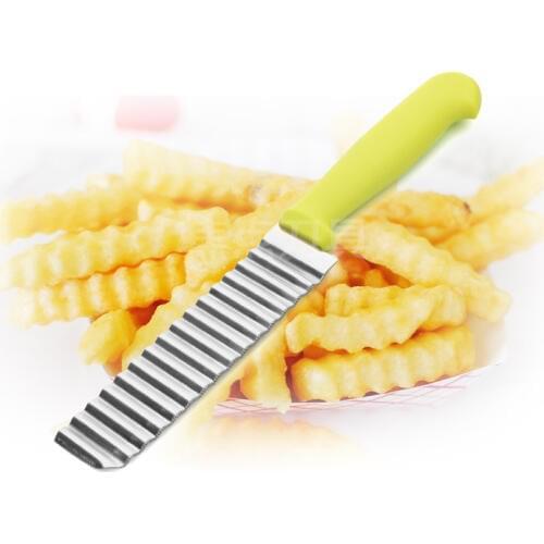 1PC Wave Potato Cutter Stainless Steel Carrot Cucumber Wavy Slicer Kitchen Vegetable Cutting Knife KX 142