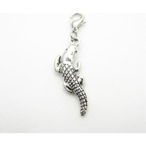 Hot Selling 10pcs Crocodile Charms Lobster Clasp Charms Diy Jewelry Accessory Bracelets Bangles Floating Hanging Charms
