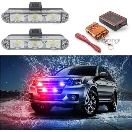 Wireless Remote 2 pcs 3 leds Police Light LED Flasher FSO Strobe Warning Lamp Car Truck Ambulance Light Flash Stroboscope Light