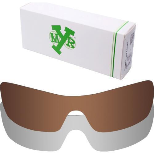 2 Pieces Mryok Anti-Scratch POLARIZED Replacement Lenses for-Oakley Batwolf Sunglasses Lens Silver Titanium & Bronze Brown