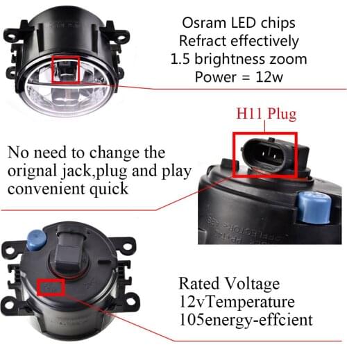 2PCS/Pack New White LED Fog Lights Auto Modification Lights For Ford Focus Suzuki Swift Opel