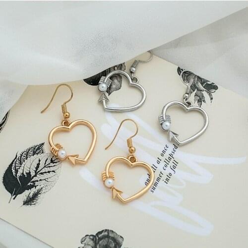 2020 Korean Harajuku Hollow Heart Dangle Earring Temperament Contracted Jewelry Personalized Women Earrings Forever Love Gifts