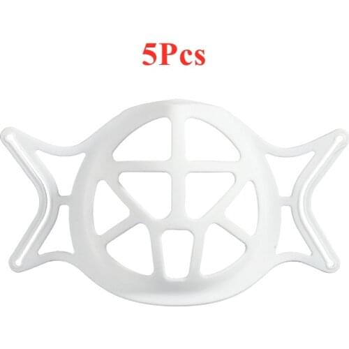 5pcs/set 3D Mouth Mask Support Breathing Assist Help Mask Inner Cushion Bracket Food Grade Silicone Mask Holder Breathable Valve