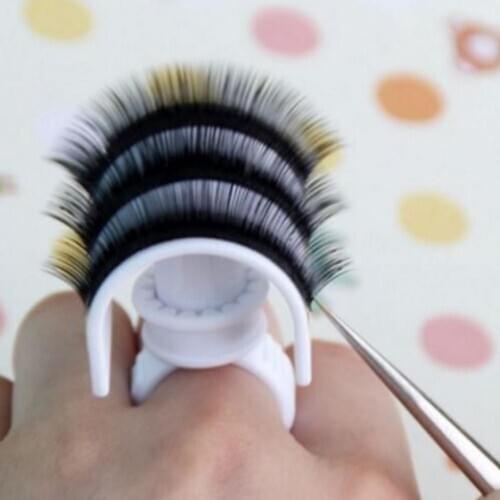 5Pcs Eyelash Holder Set U Shape Eyelash Extensions Plastic Eye Lash Strip Holder Pallet Set for Women