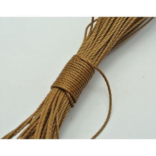 50 Meters Coffee Waxed Polyester Twisted Cord String Thread Line 1mm