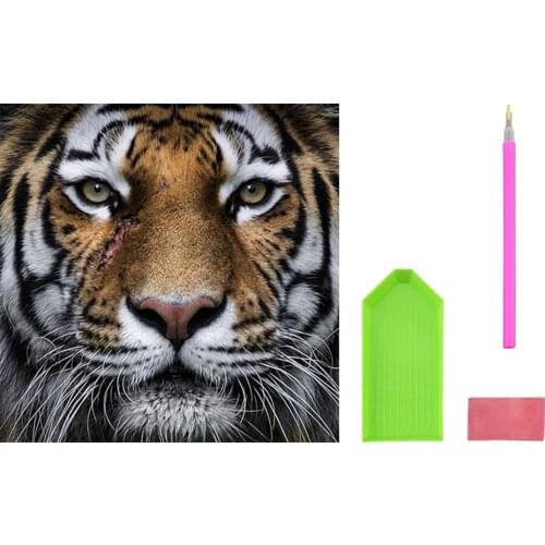 5D DIY Diamond Embroidered Full Square Diamond Mosaic Lion head Diamond Painted Cross Rhinestone