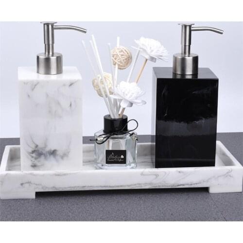 Bathroom Accessories Soap Dispenser Luxury Marble Resin Storage Tray Washing Suit