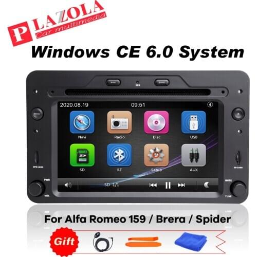 AutoRadio 1 Din 6.2 inch Wince Car Multimedia Stereo GPS Player For Alfa Romeo 159 939 Brera Spider 2006 2007 2008 2009 2010 BT
