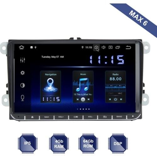 Dasaita Android 10 Car Radio 2 Din GPS Navi for GTI Jetta Golf Polo Tiguan Touran Seat Leon Altea PX6 DSP IPS HDMI 4Gb+64Gb WIFI