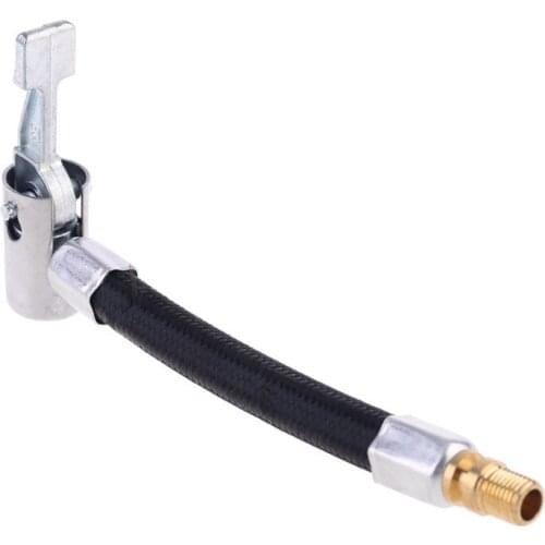 Car Tire Air Inflator Extension Hose Adapter Locking Air Chuck Twist-on Lock Connection with Standard Fine Thread