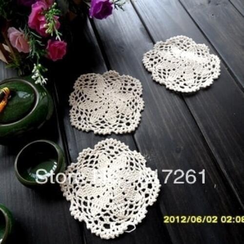 Free shipping European Beige 12 pic/lot ZAKKA fashion lace felt for home decor innovative item as tableware cup pas potholder