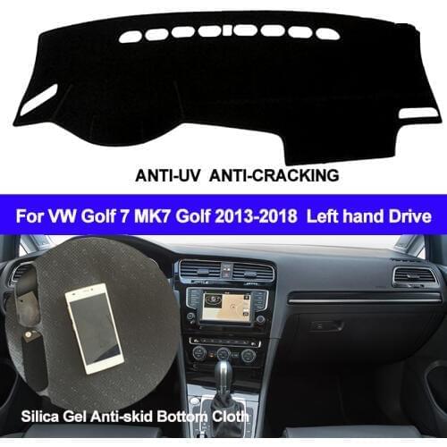 TAIJS Car Dashboard Cover Silicone Non-Slip Dash Mat Carpet ANti-UV For Volkswagen VW Golf 7 MK7 Golf 2013- 2015 2016 2017 2018