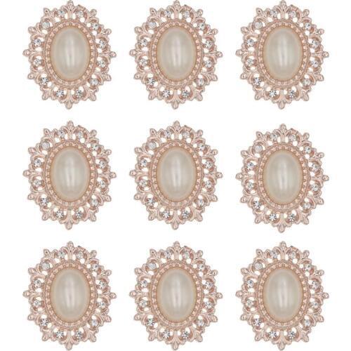 Rhinestone Decorative Buttons Handmade Flatback Metal Pearl Button Rhinestone Embellishment For Sewing And Crafts Accessories