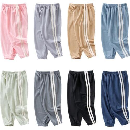 Childrens Anti Mosquito Pants Spring Summer Infant Air Conditioning Pants Boys and Girls Lantern Pants Baby Casual Trousers