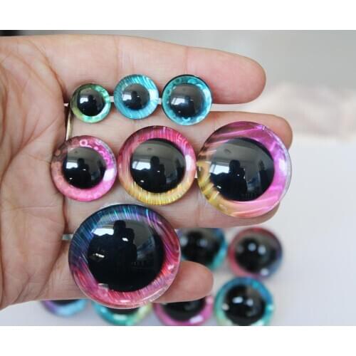 Exclusive 1000pcs---12/14/16/20/25/30/35mm New cute toy safety eyes 3D doll eyes + glitter fabric + washer -- style option