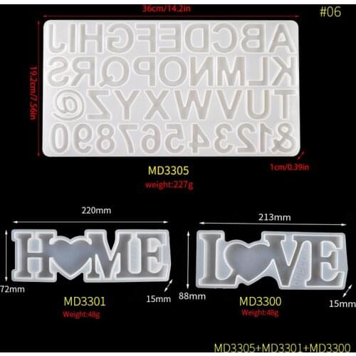 TC155 Epoxy Resin Mold Set Alphabet Letter Number Pendant Keychain Casting Silicone Mould DIY Crafts Jewelry Making Tools