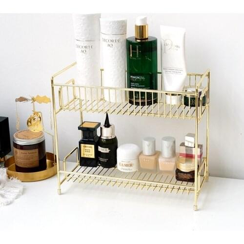 Box Shelves Storage-Rack Makeup-Organizer Cosmetics Seasoning Bathroom Kitchen Metal