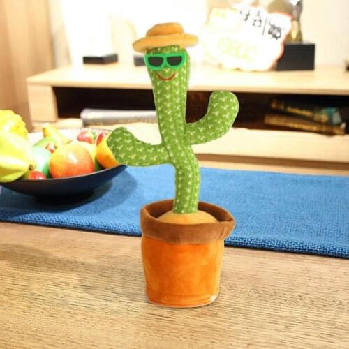Creative Mini Electronic Shake Dancing Cactus Plush Stuffed Doll Education Dancing Cactus Toy for Children