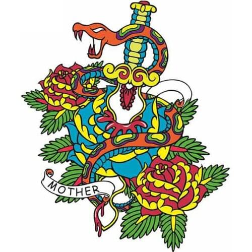 Hot Nife Flower Snake Car Decals Custom Car Sticker Occlusion Scratch Vinyl 3D DIY Decal Car Assessoires KK13*11cm