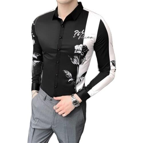 Spring 2021 Fashion Shirt Mens Digital Print Long Sleeve Shirt Go With Top Size XXXL