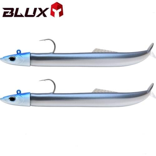 BLUX FLASH SAND EEL 14G/27G Soft Fishing Lure Tail Jig Head Hook Minnow Artificial Bait Saltwater Sea Bass Swimbait Tackle Gear