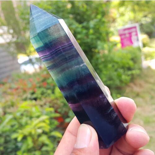 Natural fluorite QUARTZ CRYSTAL WAND POINT HEALING