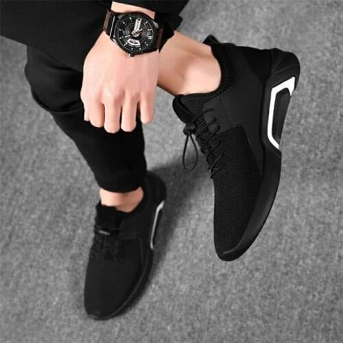 Non-slip sports shoes mens mesh casual shoes breathable lightweight student running shoes flying shoes