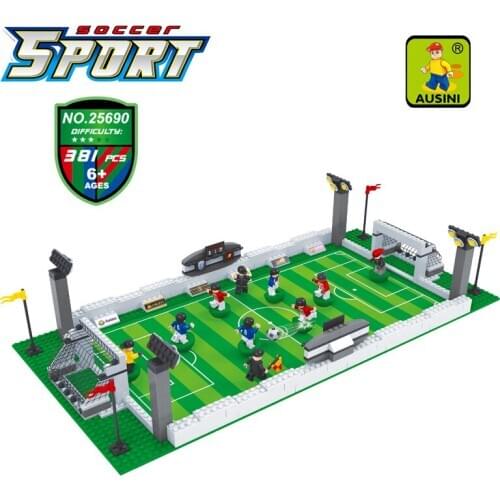 AUSINI Football Field Educational Building Blocks Assembled Childrens Plastic DIY Toys Board Games Pre-Sale