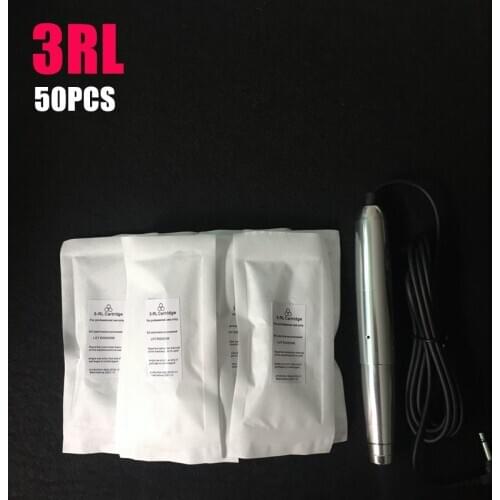 Permanent Makeup Machine needles Tattoo Eyebrow lips Needles 3RL 50pcs For Nouveau Permanent makeup Machine Free Shipping