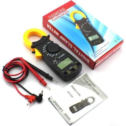 50Pcs/Lot DT3266L AC/DC Portable Handheld Digital Clamp Meter Multimeter Voltage Tester Multimetro With Test Lead