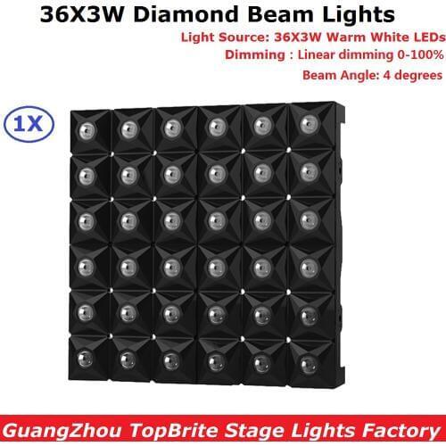 Professional LED Diamond Beam Lights 36X3W Warm White LED Stage Effect Lighting DMX512 Master-Slave Led Flat Panel For Discos