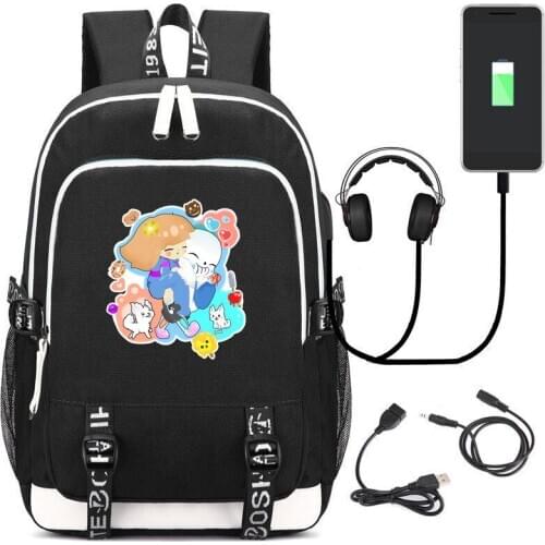 Undertale Sans Papyrus Skull Game Backpack Cartoon Mochila USB Charging Laptop Backpack Oxford Travel Bagpack School Bags Rugzak