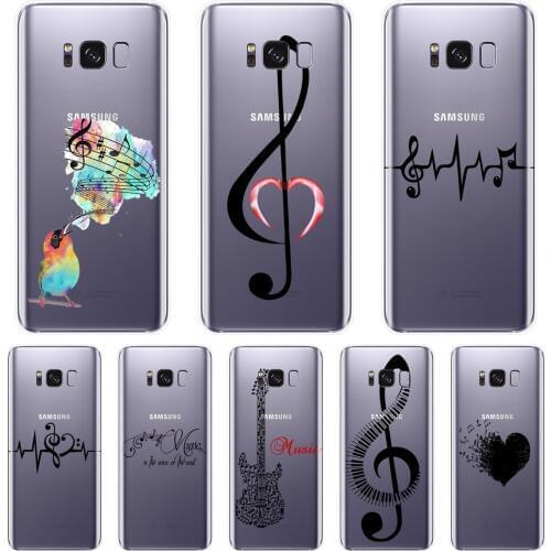 Back Cover For Samsung Galaxy S5 S6 S7 Edge S8 S9 Plus Music Note Heart Silicone Soft Case For Samsung Note 4 5 8 9 Phone Case