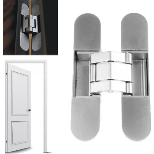Hidden Door Hinges Invisible Hinges Concealed Hinges Zinc Alloy 180 Degree Swing Hinge 3 Way Adjustable Butt Hinge (1 Hinge)