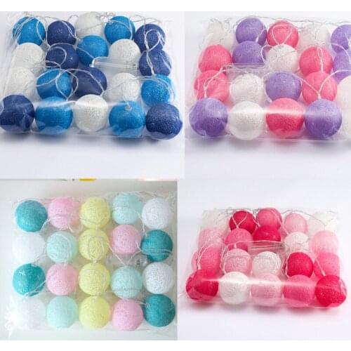 LED Cotton Garland Ball Light String For Holiday Wedding Christmas New Year Party Baby Fairy Birthday Decoration Light Outdoor