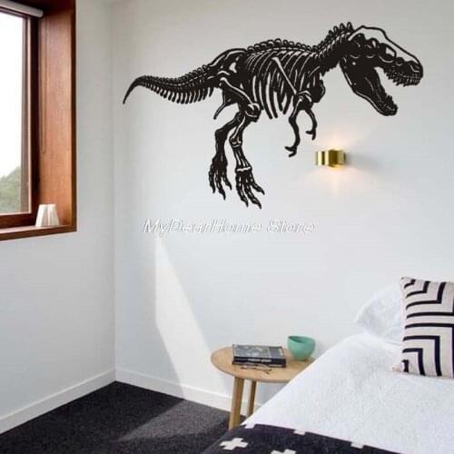 Tyrannosaur Skeleton Dinosaur World Wall Sticker Vinyl Home Decor Kids Room Boys Childs Gift Decal Mural