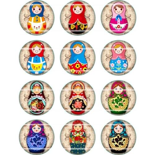Handmade Colorful picture Round Glass Cabochons Refrigerator magnet for Necklace Decoration and Phone Chain Accessaries39