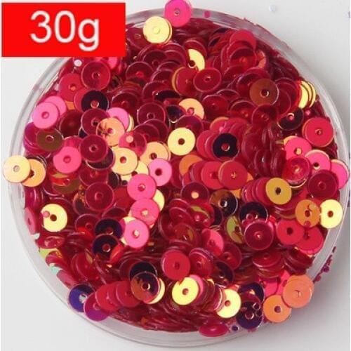 30g 4mm Gold Brilliant Color Sequins Multi-colored Round Paillette DIY Accessories High Quality Red