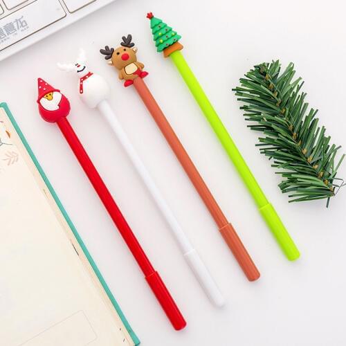 32 Pcs/lot Christmas Tree Santa Claus Gel Pen Cute Snowman Reindeer black Ink neut Pen Stationery gift School writing Supplies