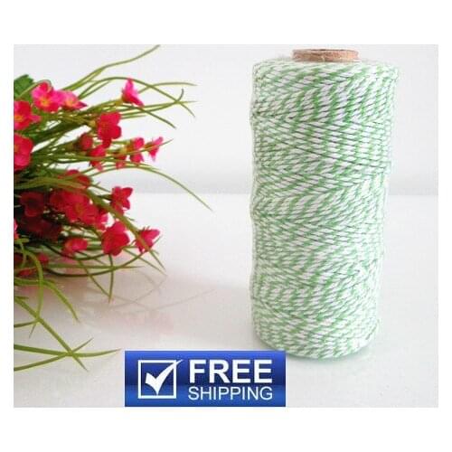 5 Spools (110yard/spool) Craft Cheap Party Favors White and Lime Green Cotton Bakers Twine Bulk-Pick Colors-12 ply Cords String