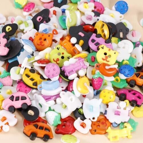 50PCS Mix Shape Lots Colors DIY Scrapbooking Cartoon Buttons Plastic Buttons Childrens Garment Sewing Notions