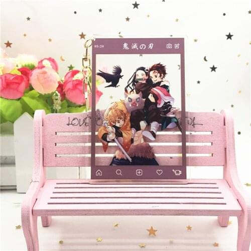 6 pcs/lot Anime Demon Slayer: Kimetsu no Yaiba Acrylic Keychain keyring Bag Pendant Double sided Gifts
